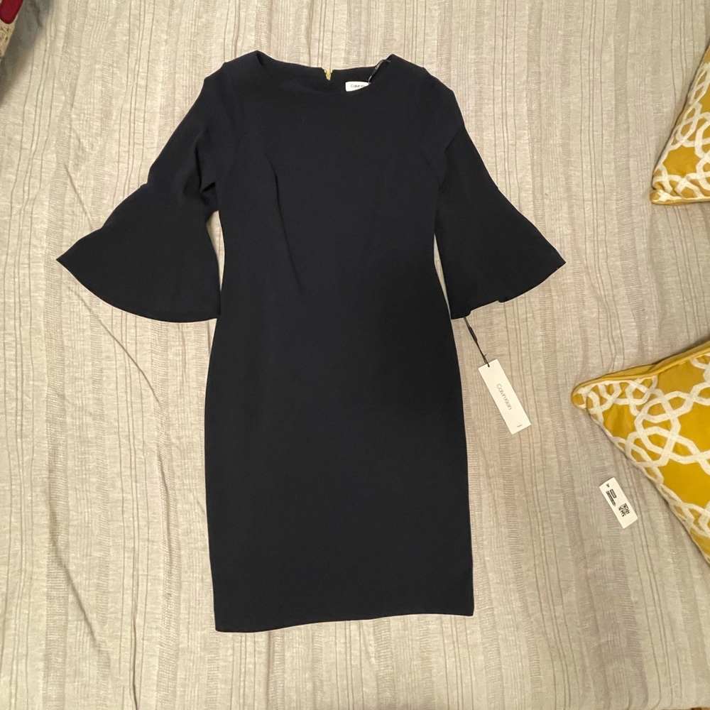 Calvin Klein Bell Sleeve Cocktail Dress